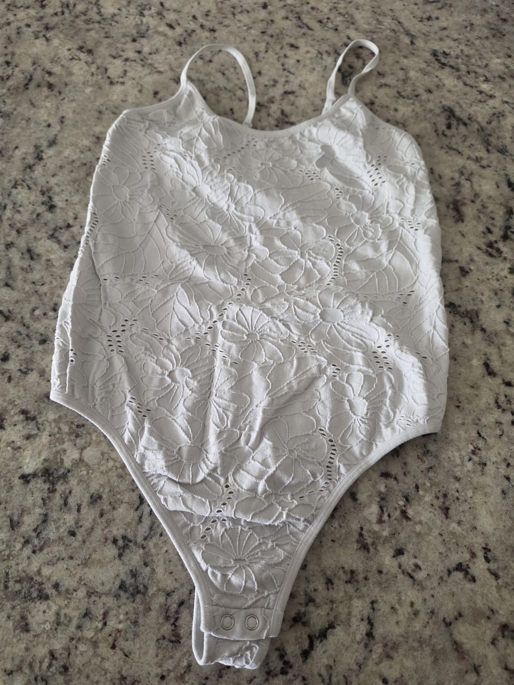 Girls' White Lace One-Piece Bodysuit